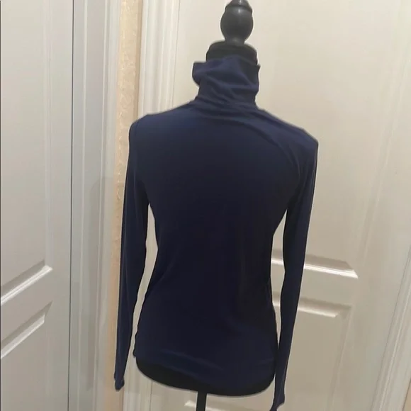 Aerie Blue Fitted Long Sleeve Turtleneck Tee - Picture 2 of 3